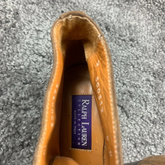 Ralph Lauren Purple Label Brown Suede Block Heel Bootie 9 B - Picture 9 of 9